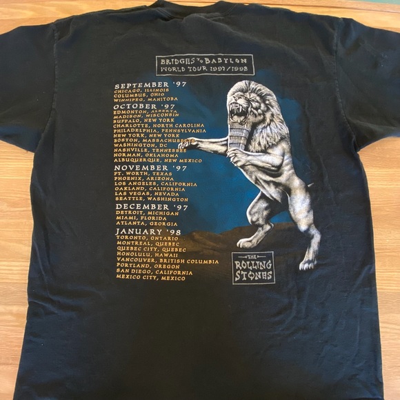 1998 Vintage Rolling Stones Bridges to Babylon T-Shirt 2XL - Picture 2 of 6